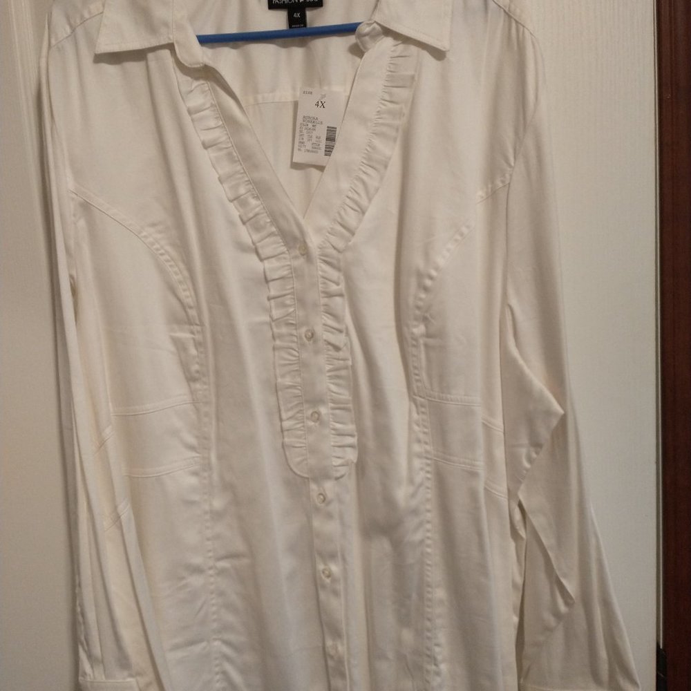 Fashion Bug Button Down Shirt with Ruffle detail